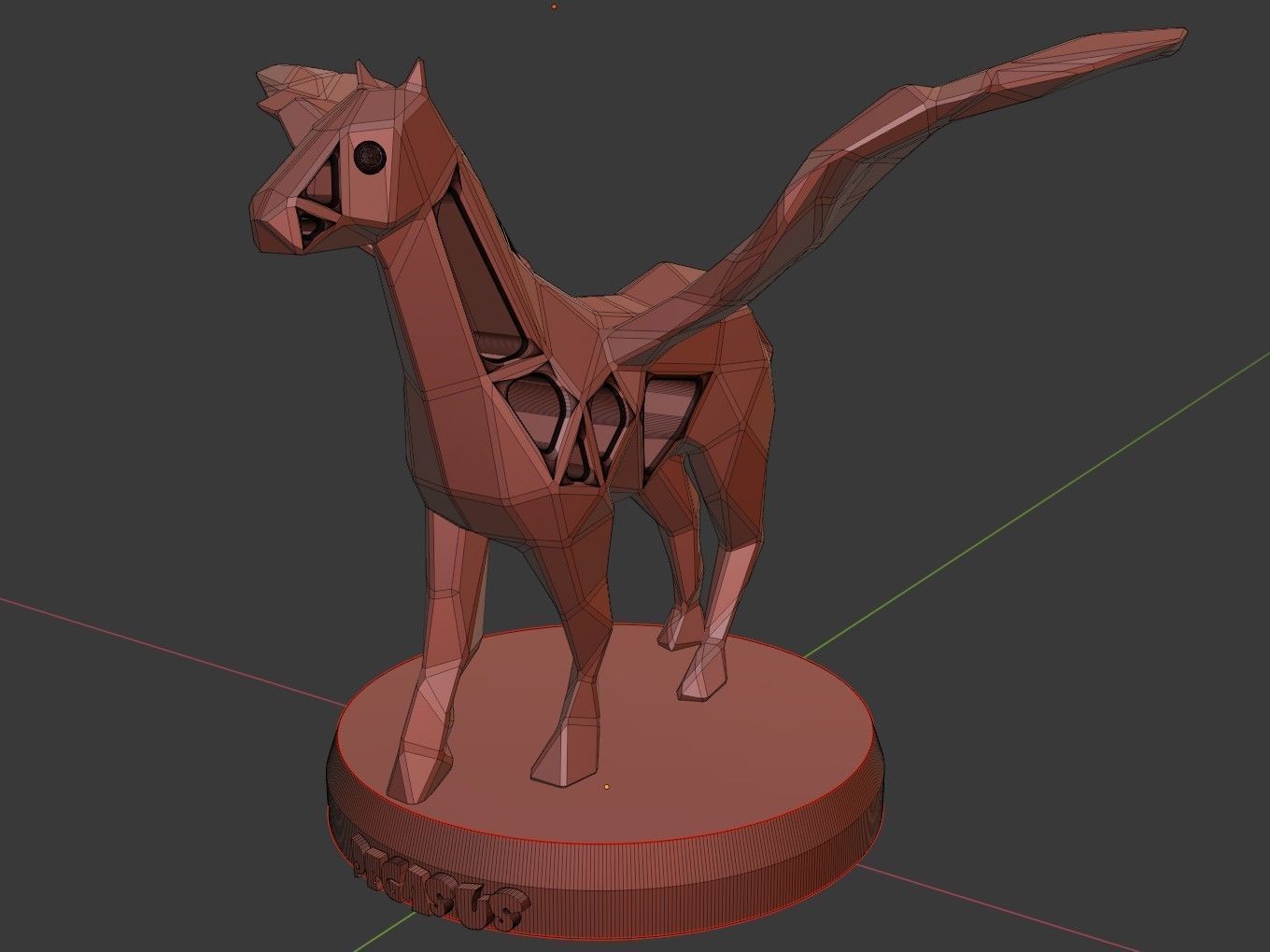 Voronoi Pegasus Pose 3D print model_11