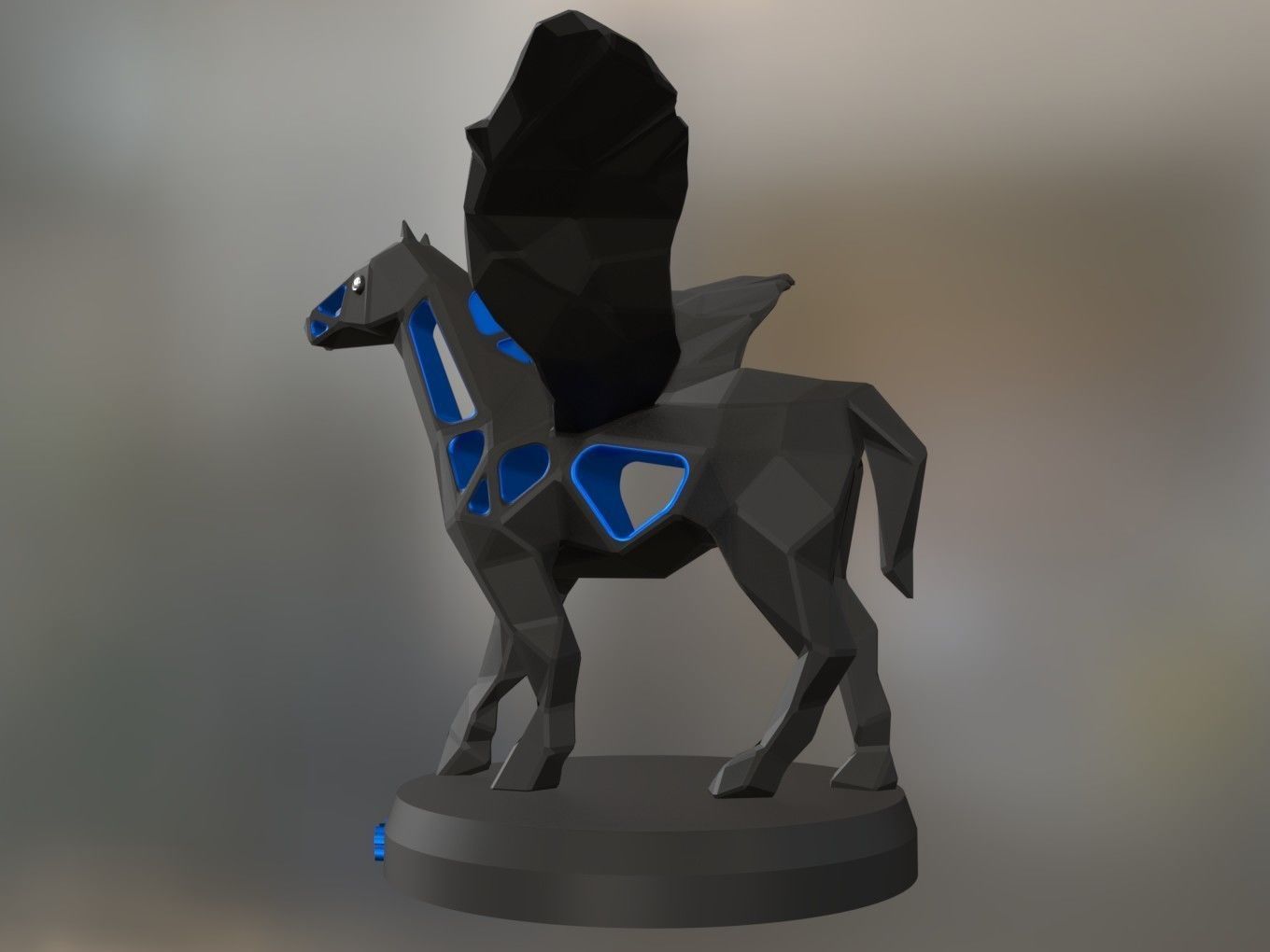 Voronoi Pegasus Pose 3D print model_7