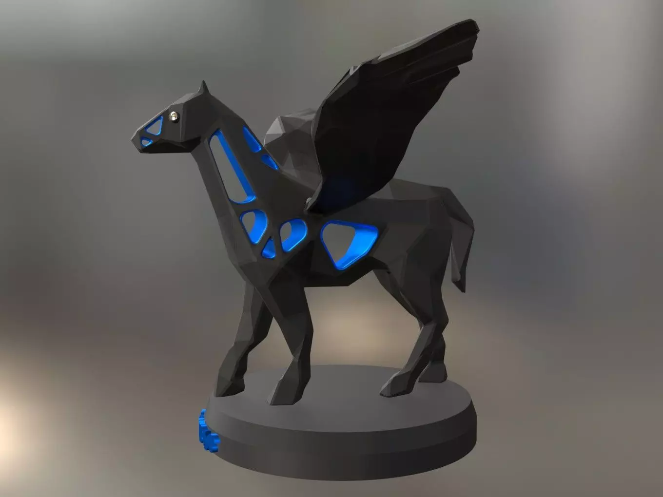 Voronoi Pegasus Pose 3D print model_0
