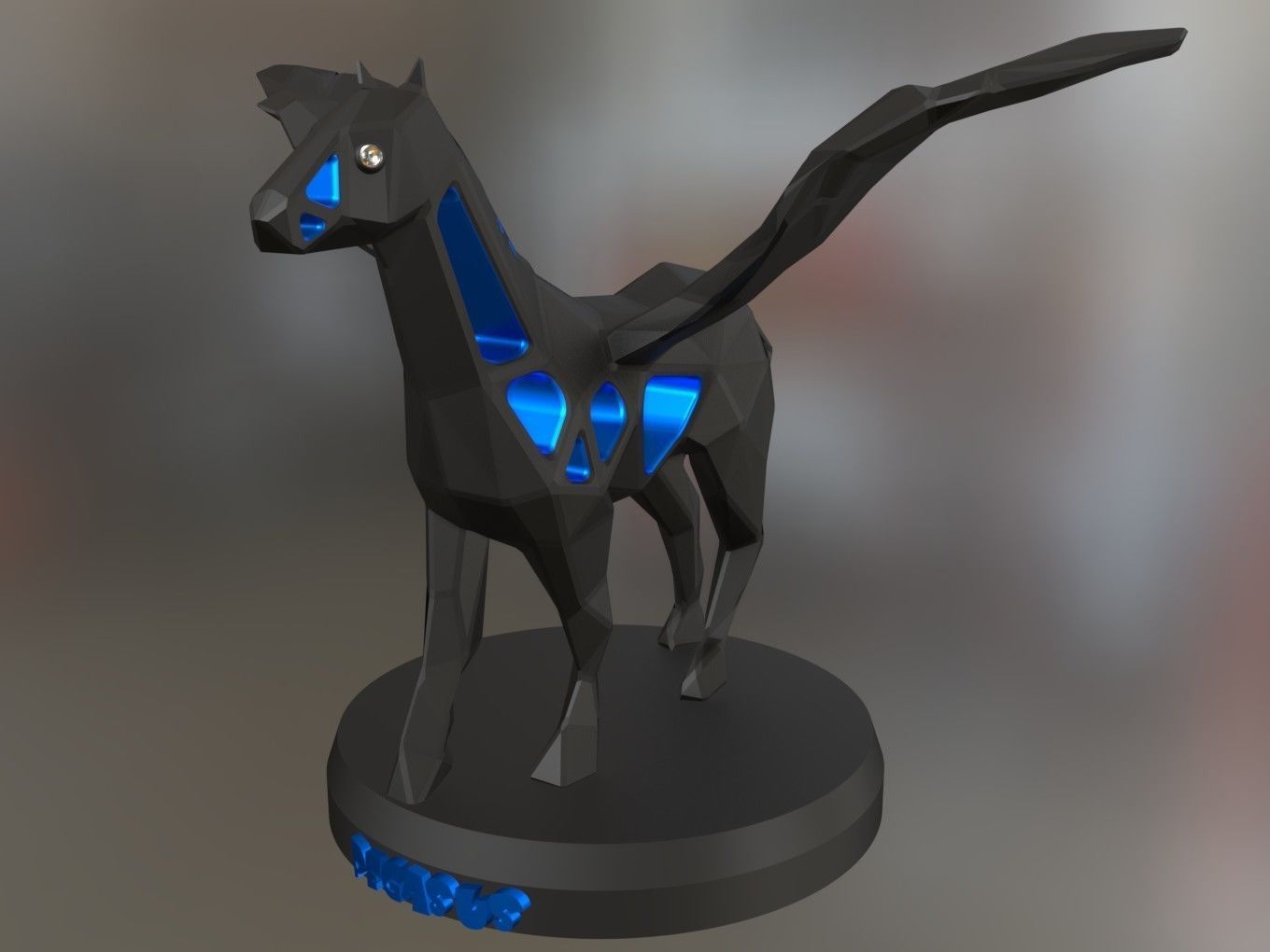 Voronoi Pegasus Pose 3D print model_8
