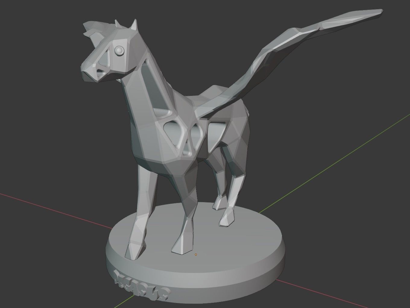 Voronoi Pegasus Pose 3D print model_9