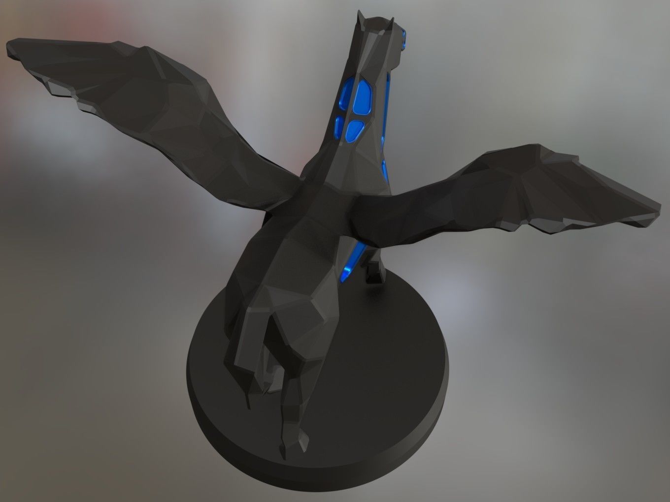 Voronoi Pegasus Pose 3D print model_6