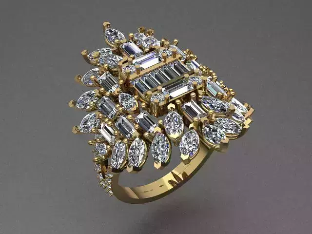 Luxury Baguette Marquise Diamond Ring
