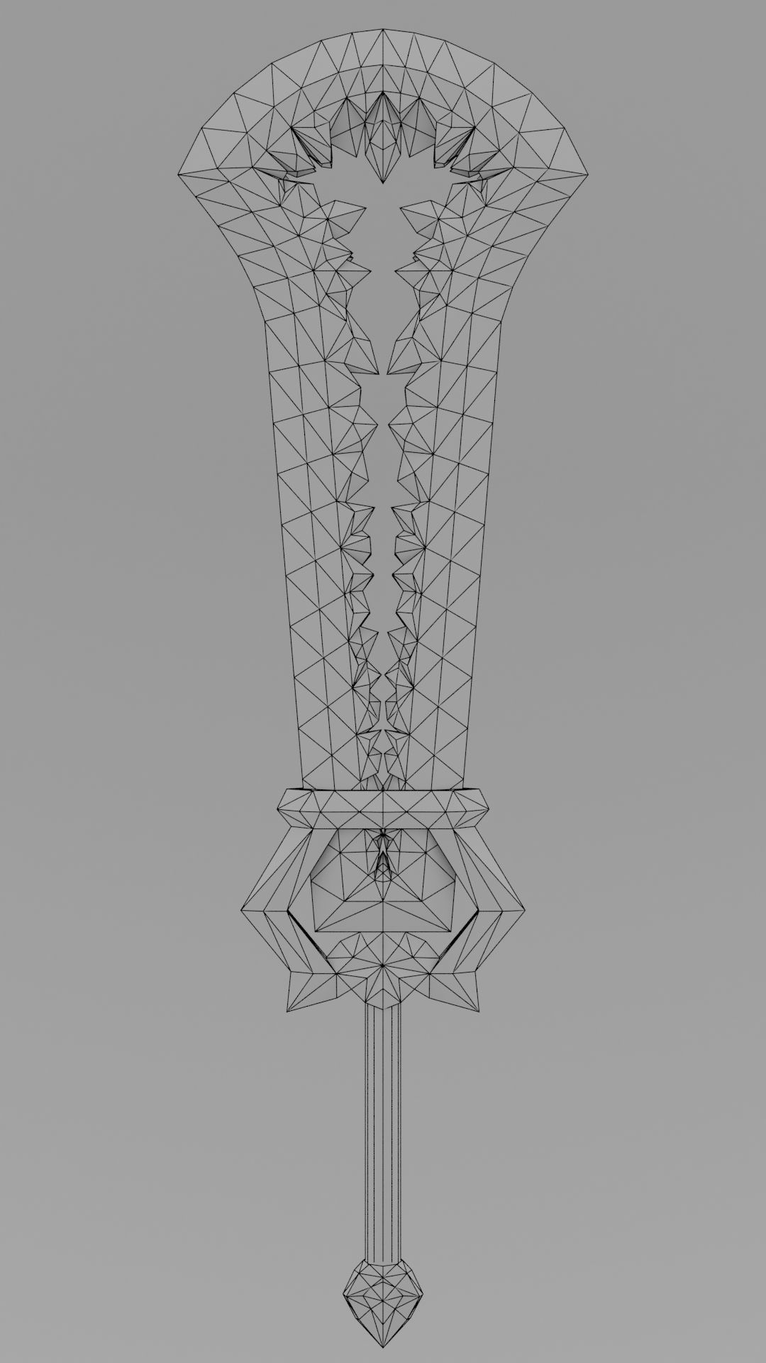 Two-Handed Crystal Sword  Low-poly 3D model_4