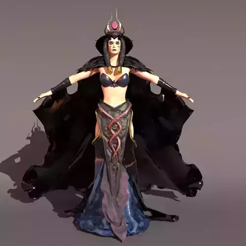 3D character witch woman
