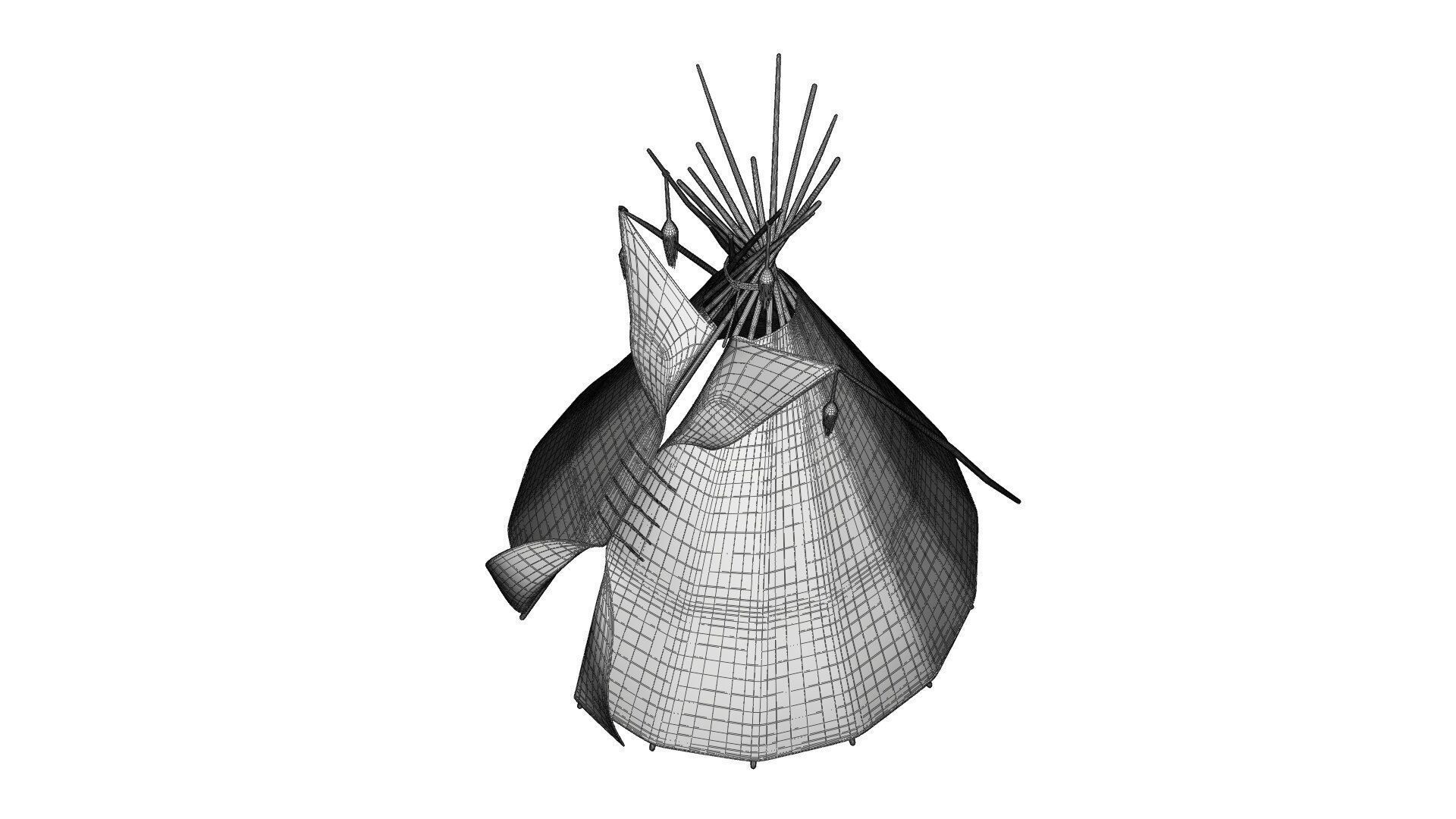 Tepee indian teepee 3D model_14