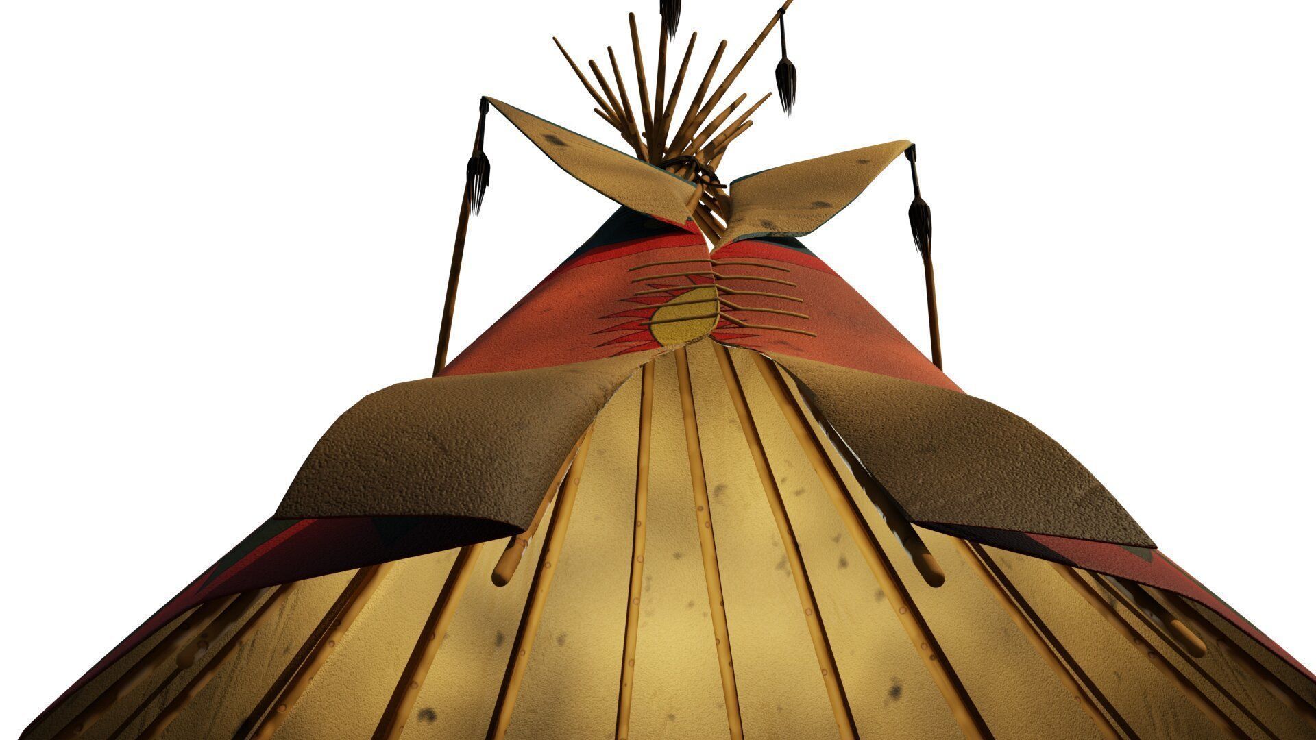 Tepee indian teepee 3D model_9