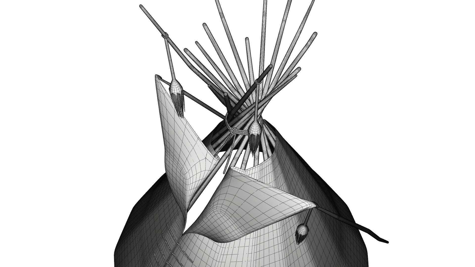 Tepee indian teepee 3D model_15