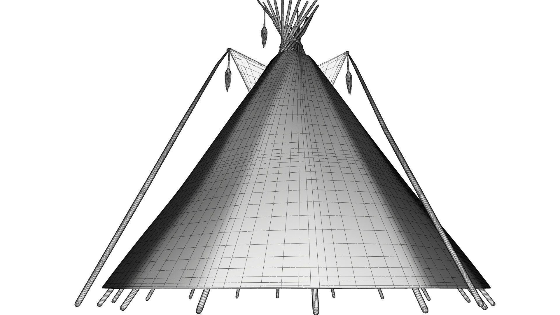 Tepee indian teepee 3D model_17