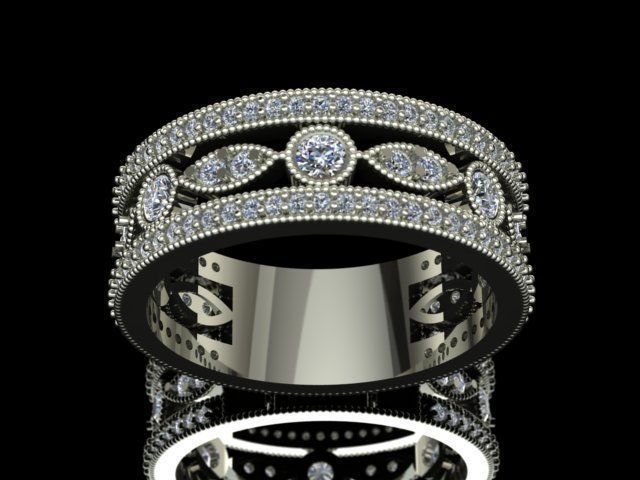 Luxury Double Ring With Diamonds 3D print model_4