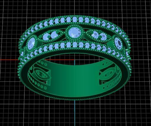 Luxury Double Ring With Diamonds 3D print model_10