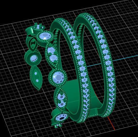 Luxury Double Ring With Diamonds 3D print model_8