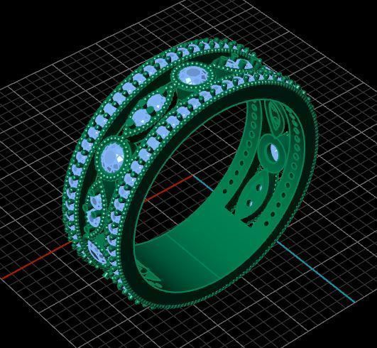 Luxury Double Ring With Diamonds 3D print model_9