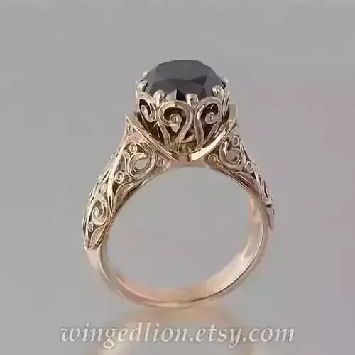 RINGS diamond filigree engagement ring in rose gold