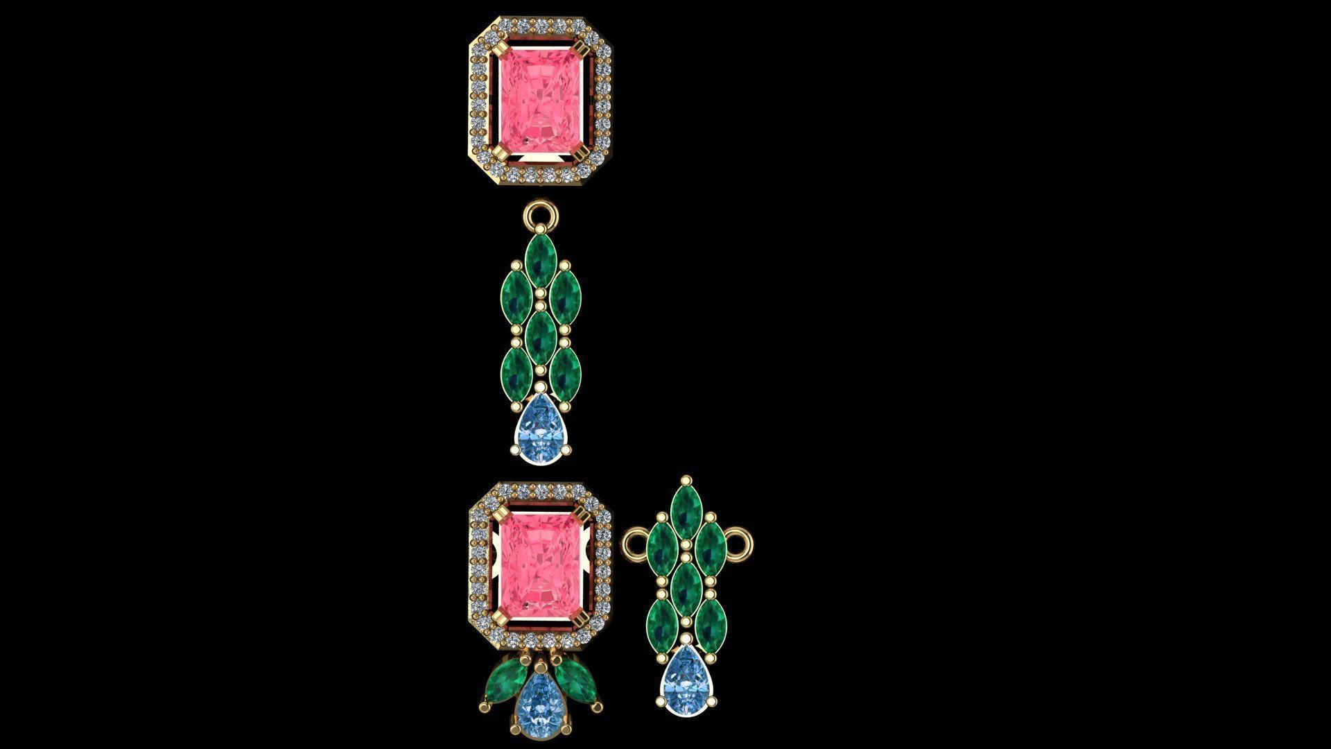 Beautiful Neckless-Earring 3D print model_8