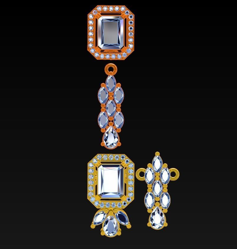 Beautiful Neckless-Earring 3D print model_3