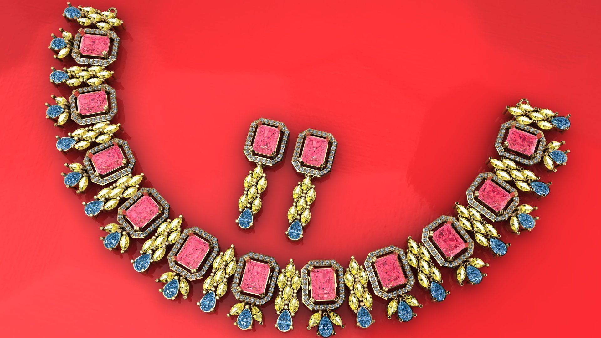 Beautiful Neckless-Earring 3D print model_9