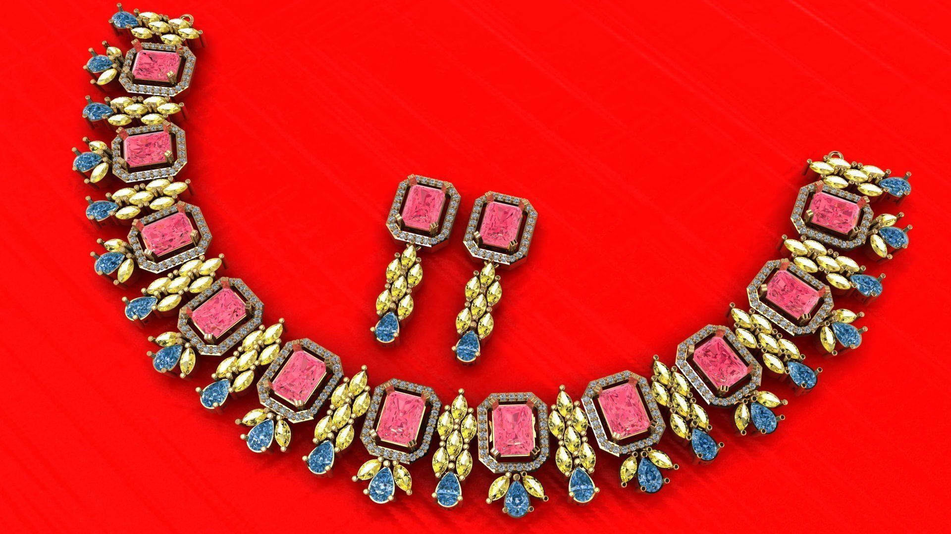 Beautiful Neckless-Earring 3D print model_7