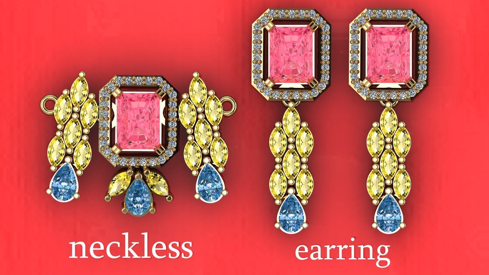 Beautiful Neckless-Earring 3D print model_1