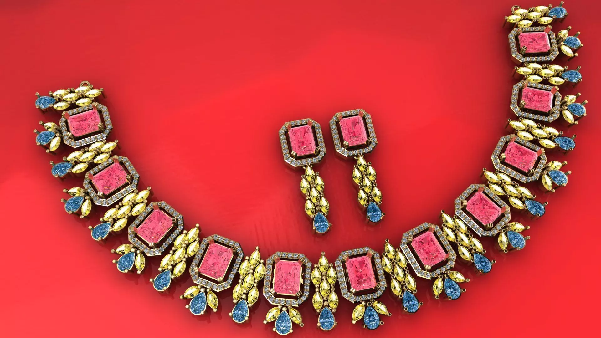 Beautiful Neckless-Earring 3D print model_0