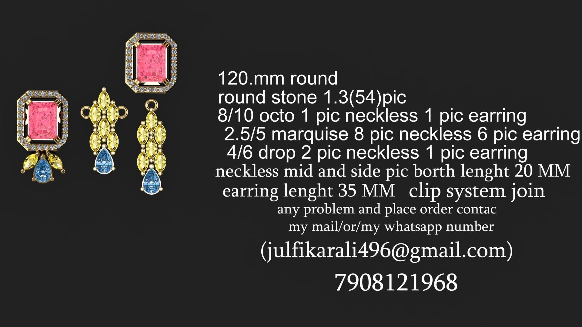 Beautiful Neckless-Earring 3D print model_2