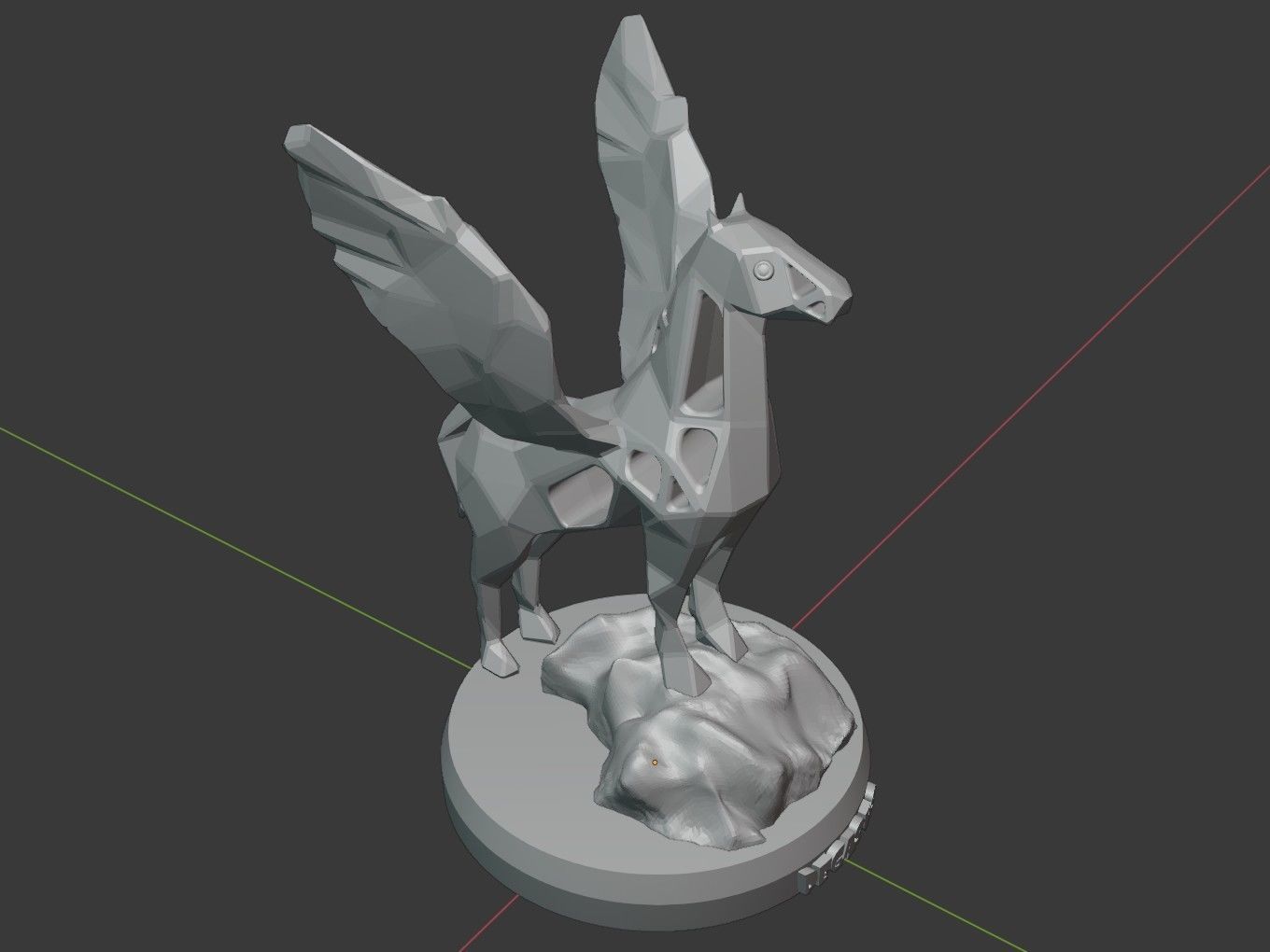 Voronoi Pegasus Rock 3D print model_9