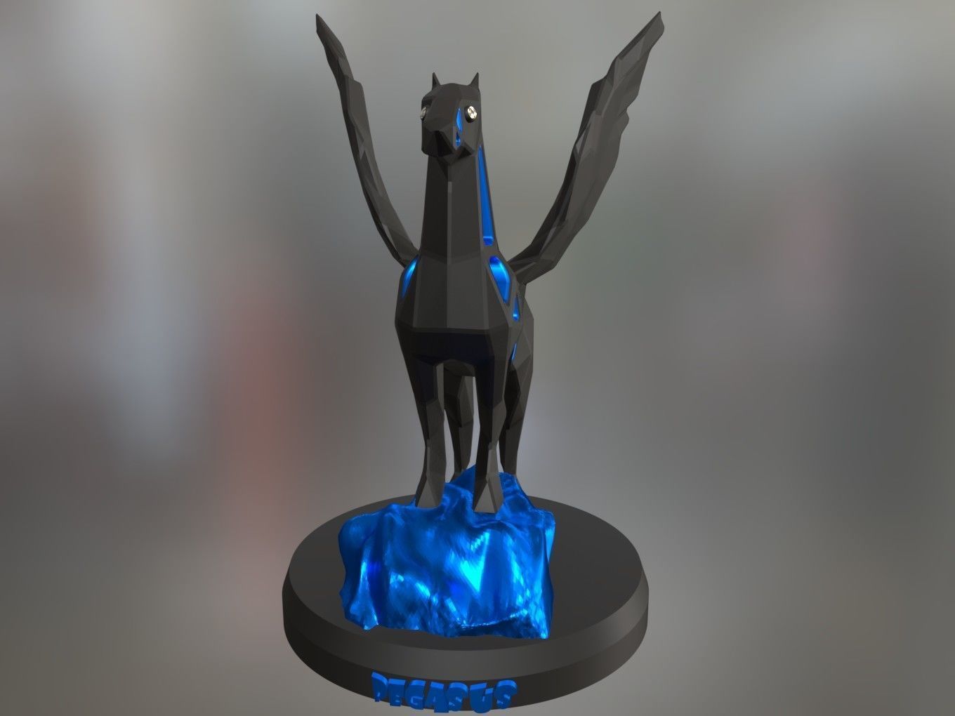 Voronoi Pegasus Rock 3D print model_7
