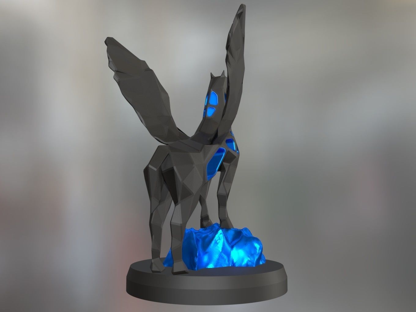 Voronoi Pegasus Rock 3D print model_3