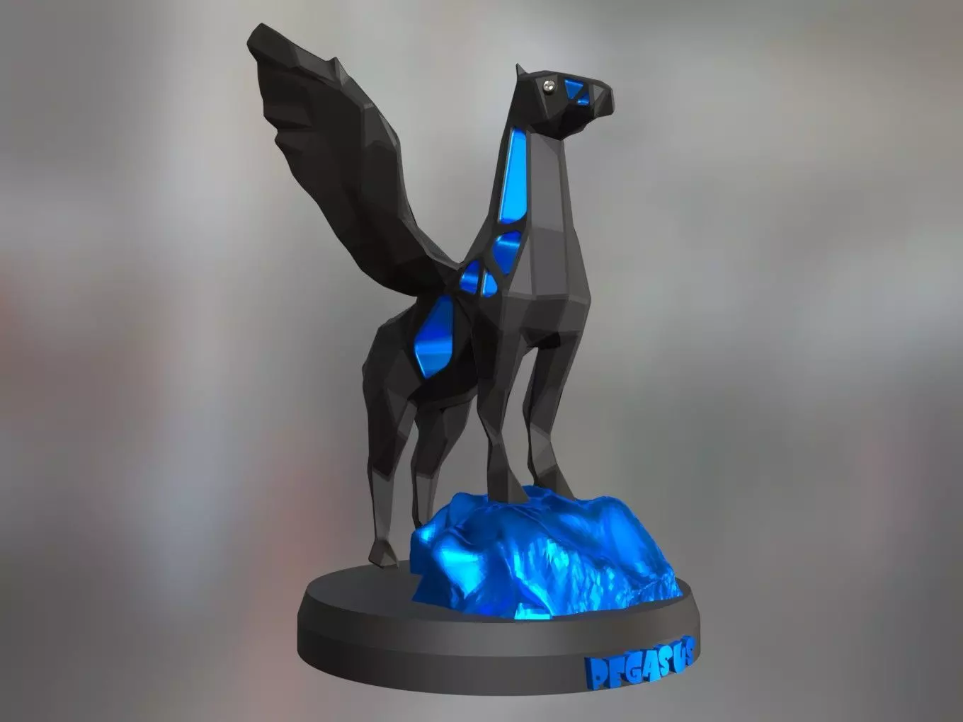 Voronoi Pegasus Rock 3D print model_0