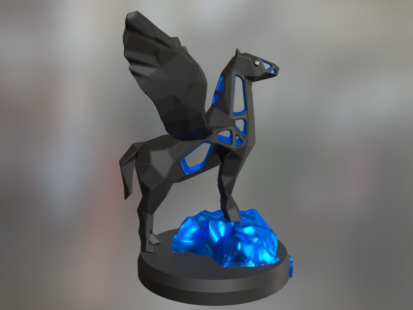 Voronoi Pegasus Rock 3D print model_2