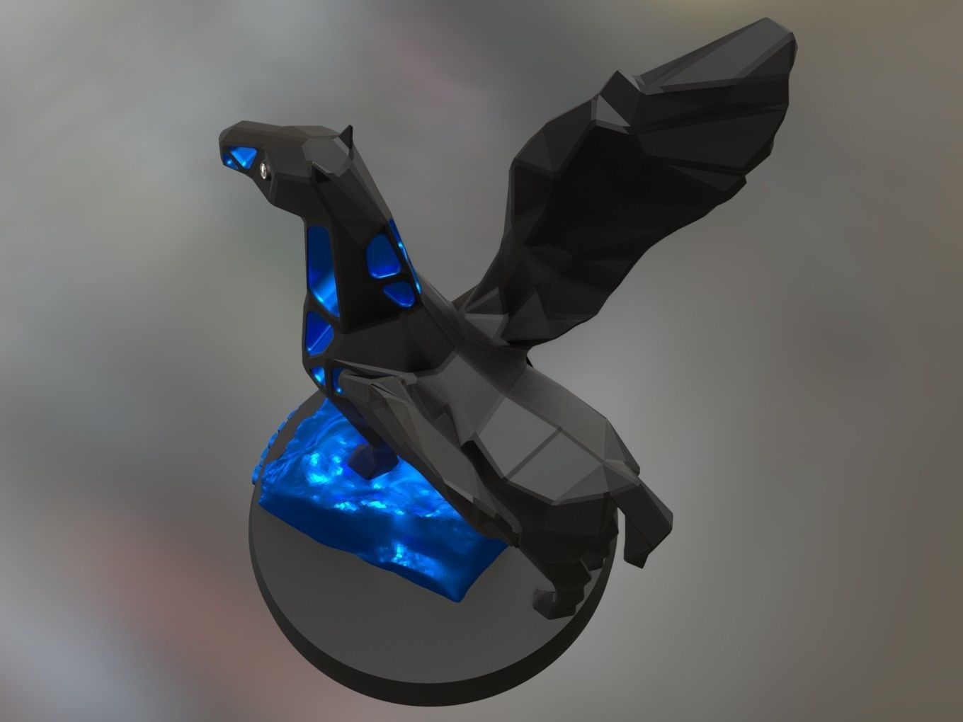 Voronoi Pegasus Rock 3D print model_4