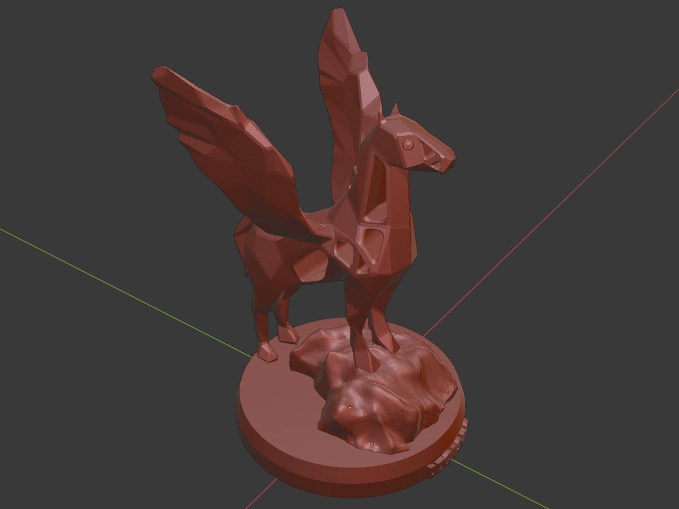 Voronoi Pegasus Rock 3D print model_12