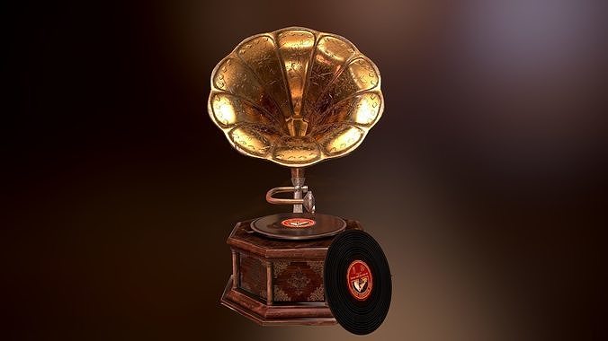 Gramophone Antique Model Low-poly 3D model