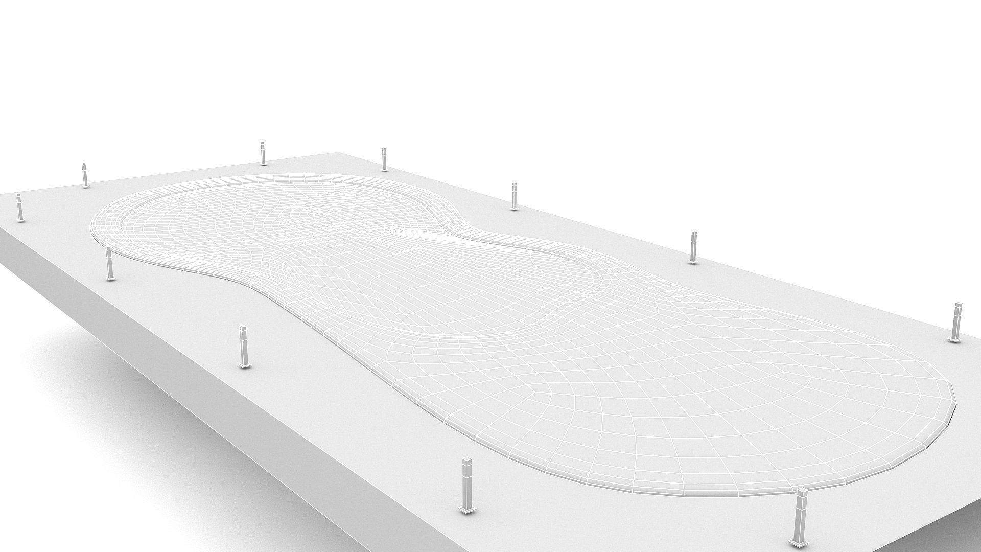 The natural beach pool  Low-poly 3D model_4