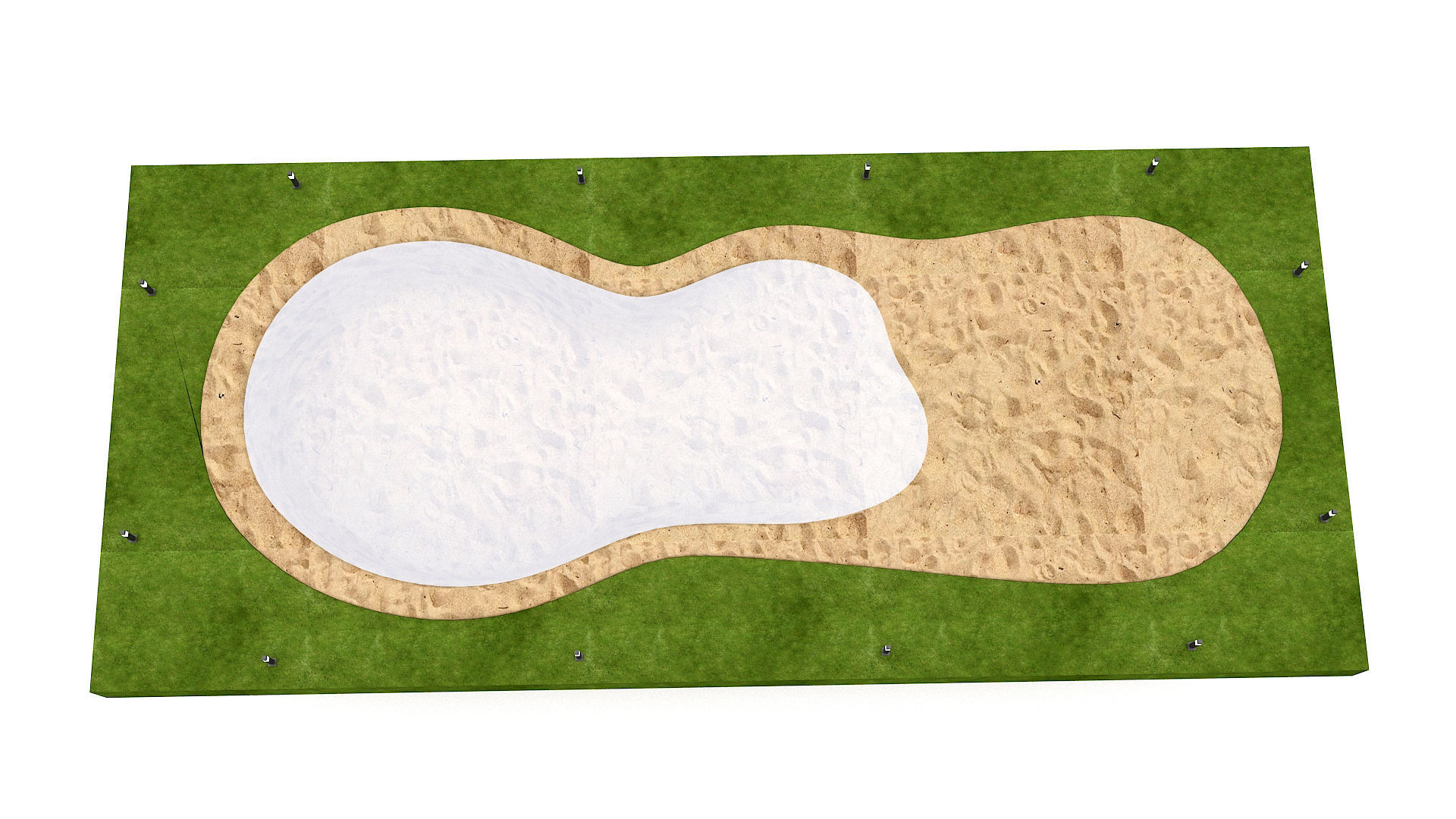 The natural beach pool  Low-poly 3D model_1