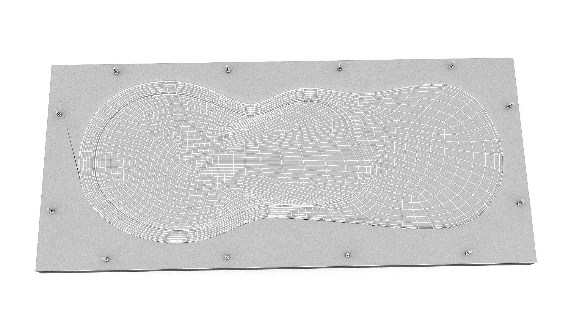 The natural beach pool  Low-poly 3D model_5