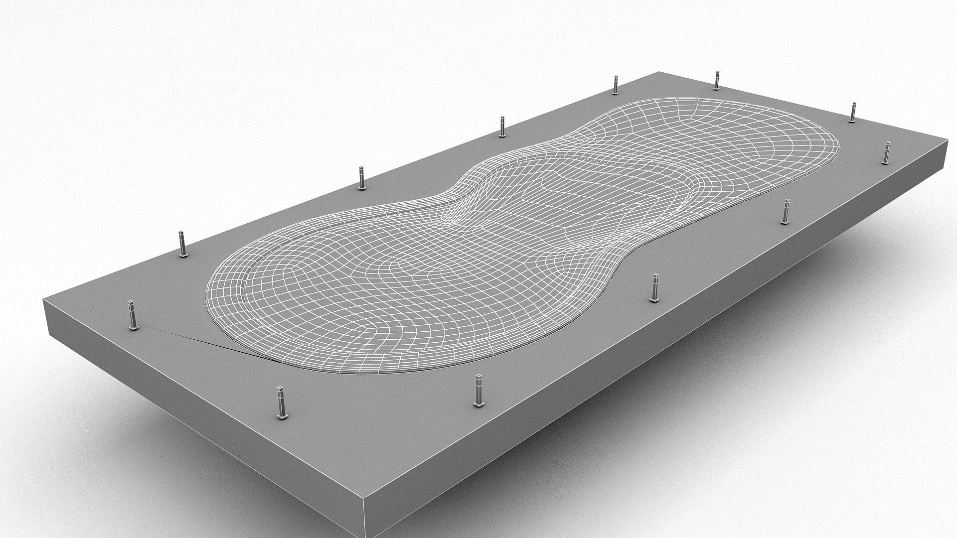 The natural beach pool  Low-poly 3D model_6