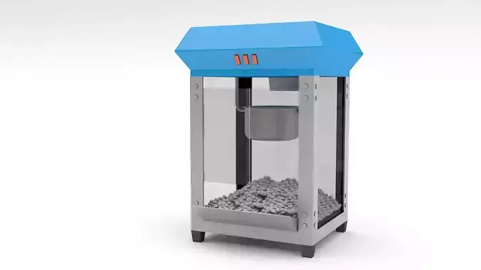 3d popcorn machine Low-poly 3D model