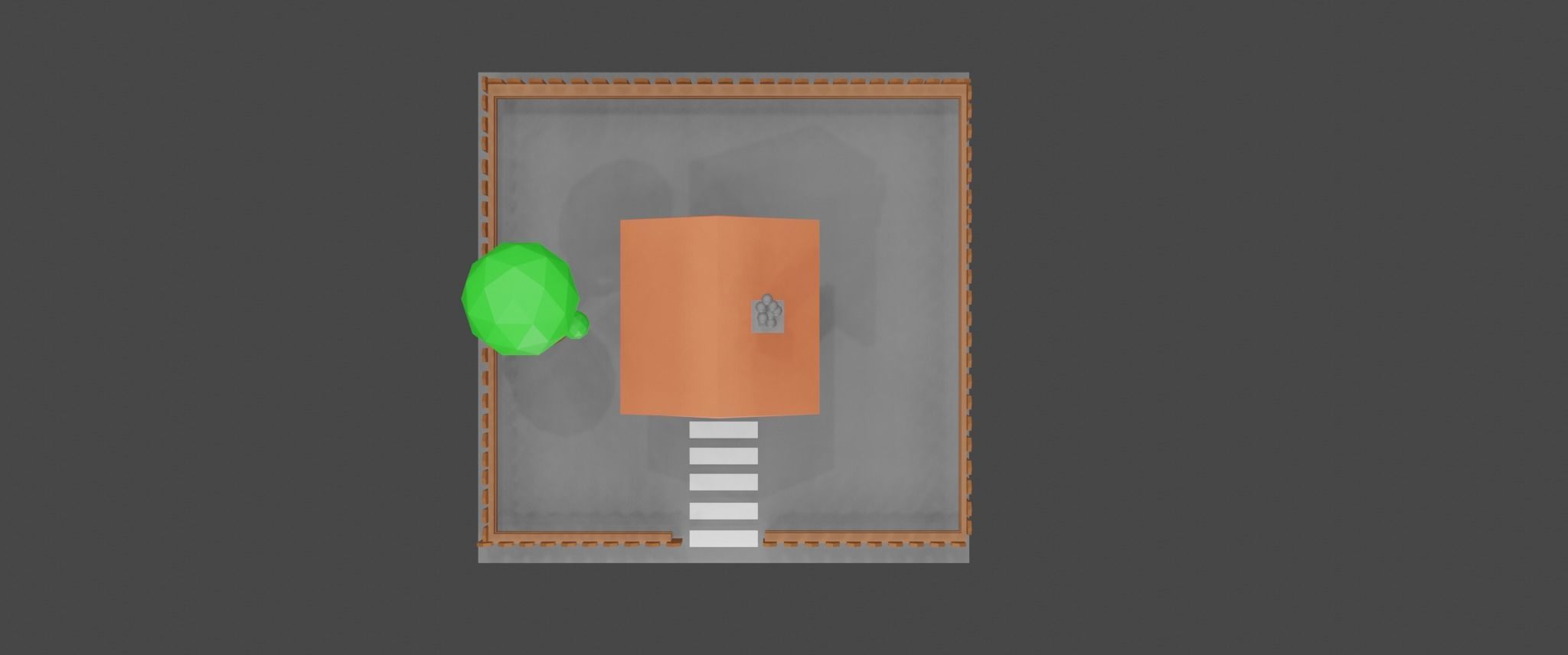 HOUSE with fence Free low-poly 3D model_2