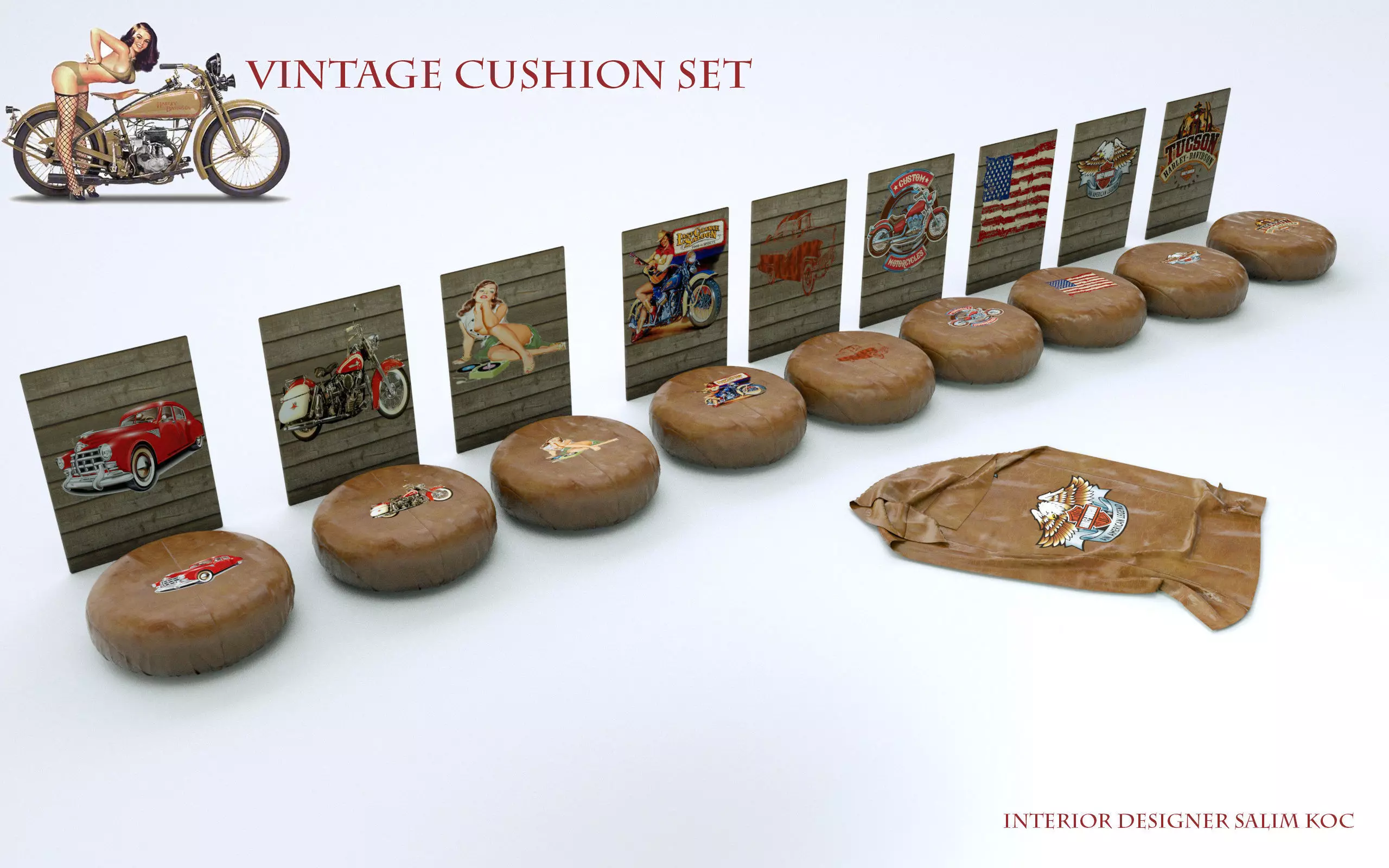 VINTAGE CUSHION SET 3D model