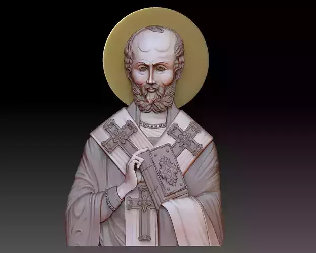 Saint Nicholas 3d model bas relif 3D print model 3D print model