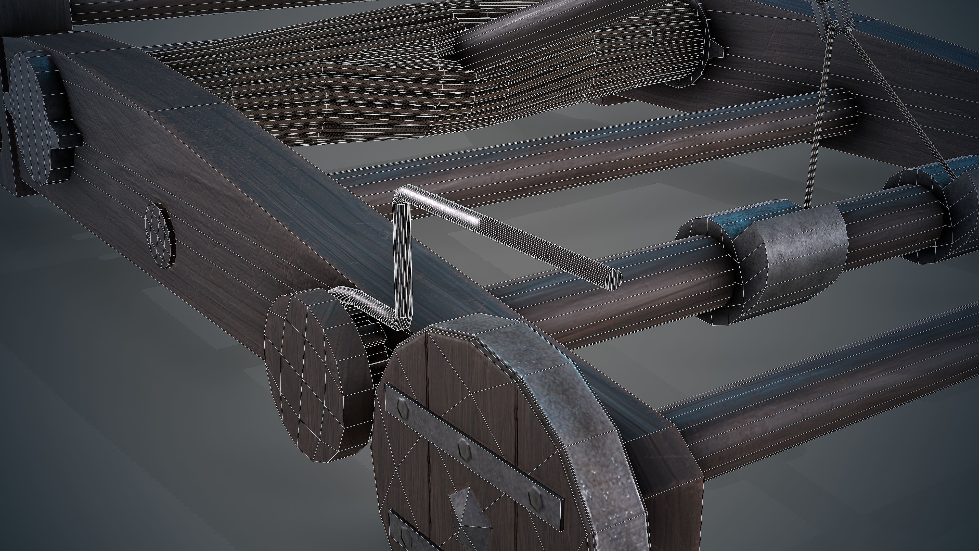 MEDIEVAL Catapult Low-poly 3D model_26