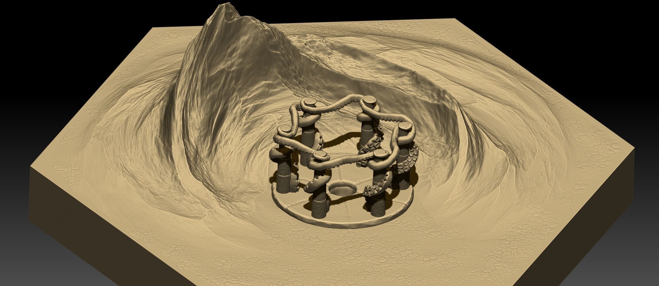 Hexagonal map 3D model_11
