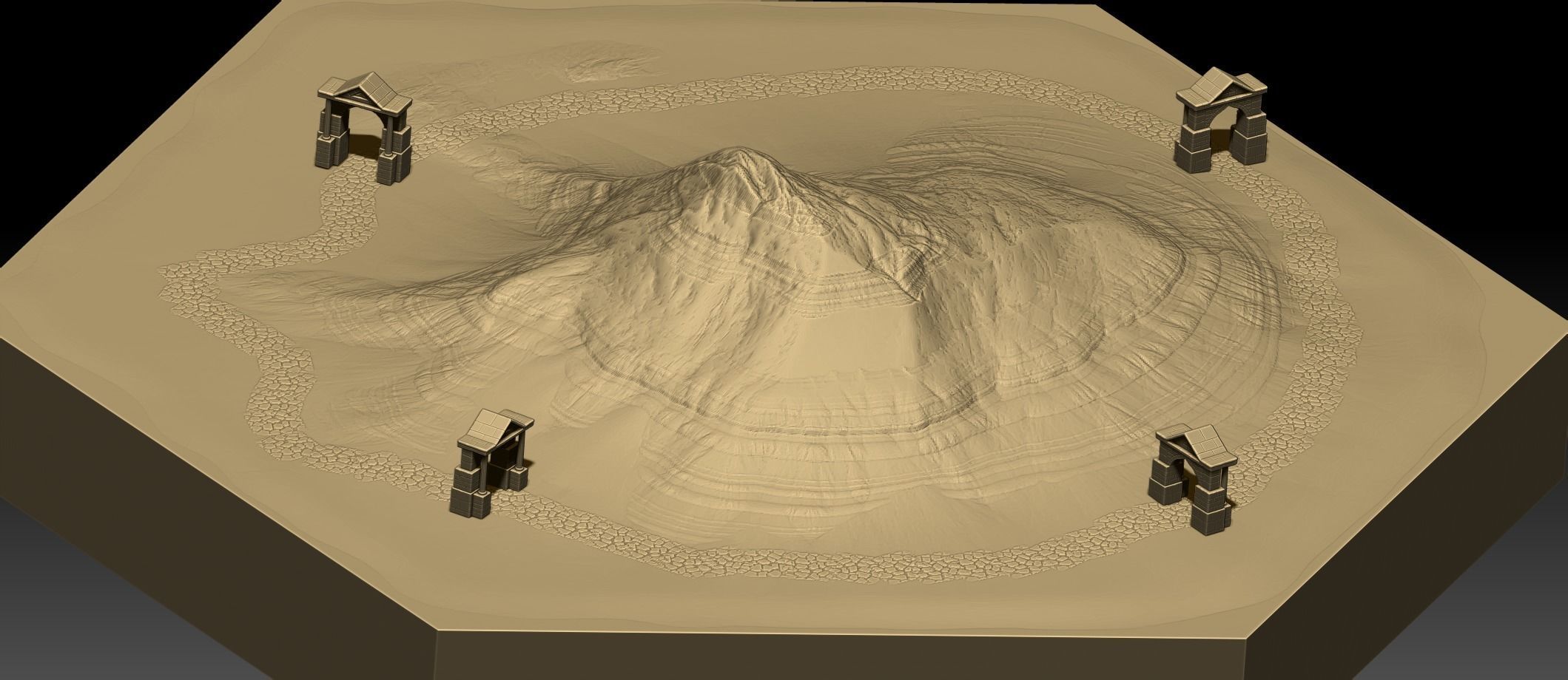 Hexagonal map 3D model_19