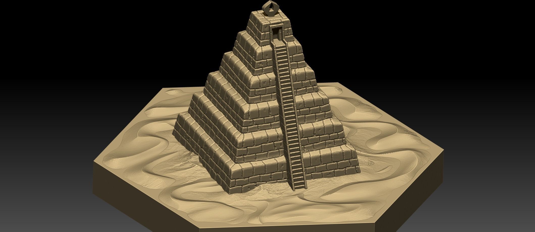 Hexagonal map 3D model_16