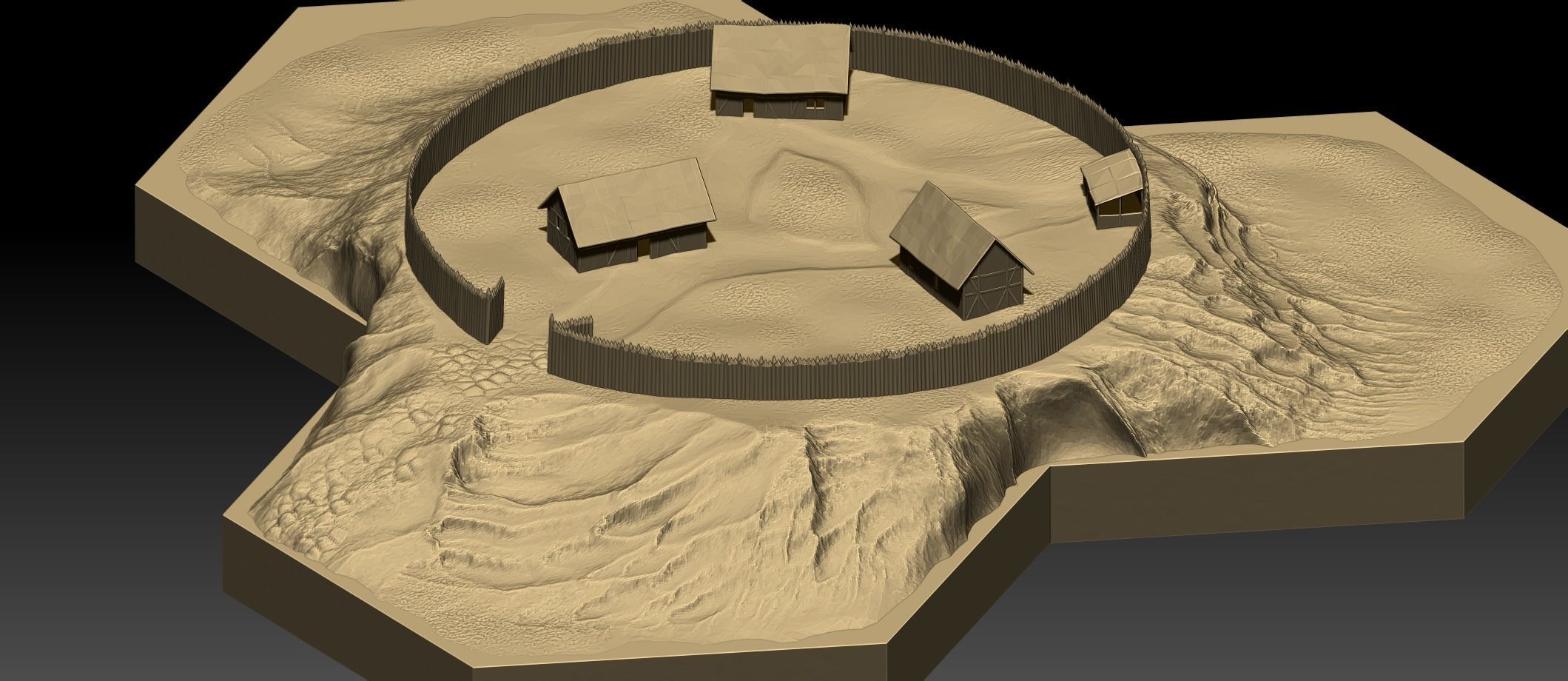 Hexagonal map 3D model_13