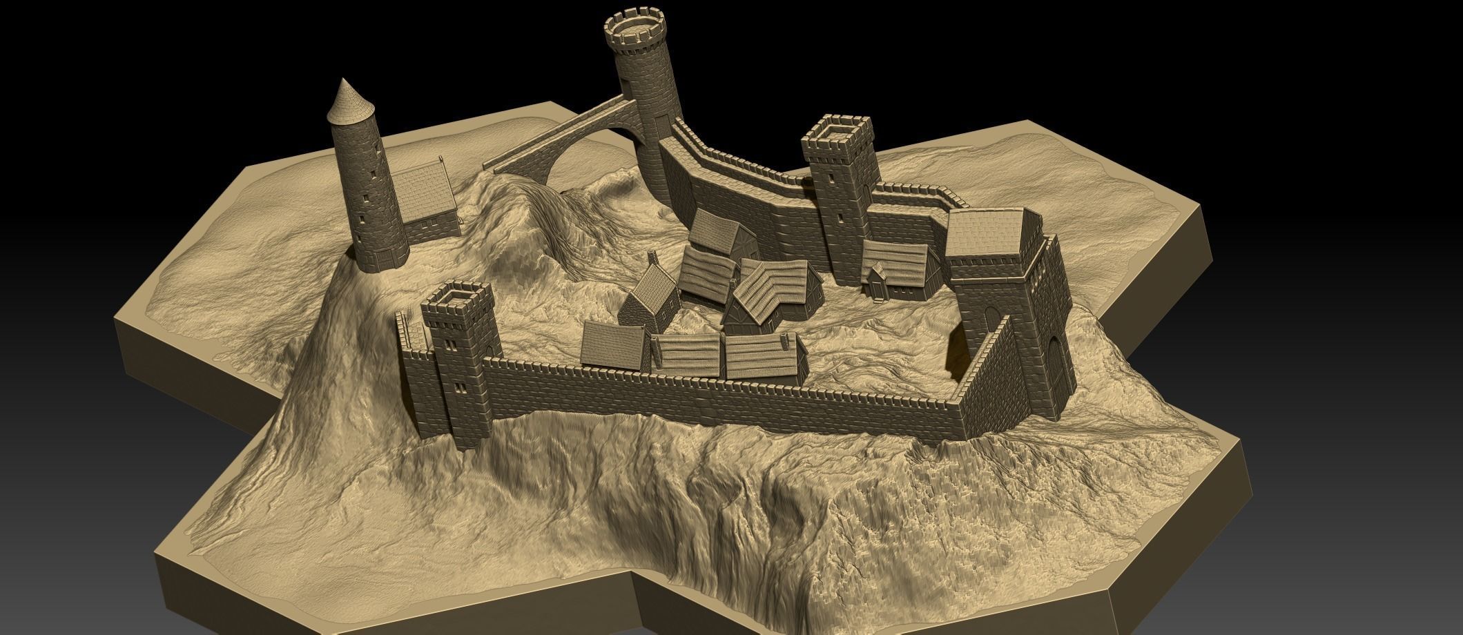 Hexagonal map 3D model_8