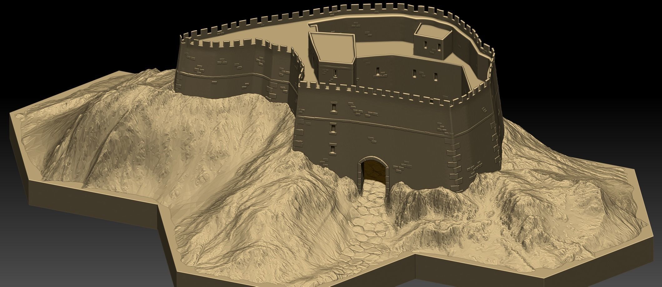 Hexagonal map 3D model_10