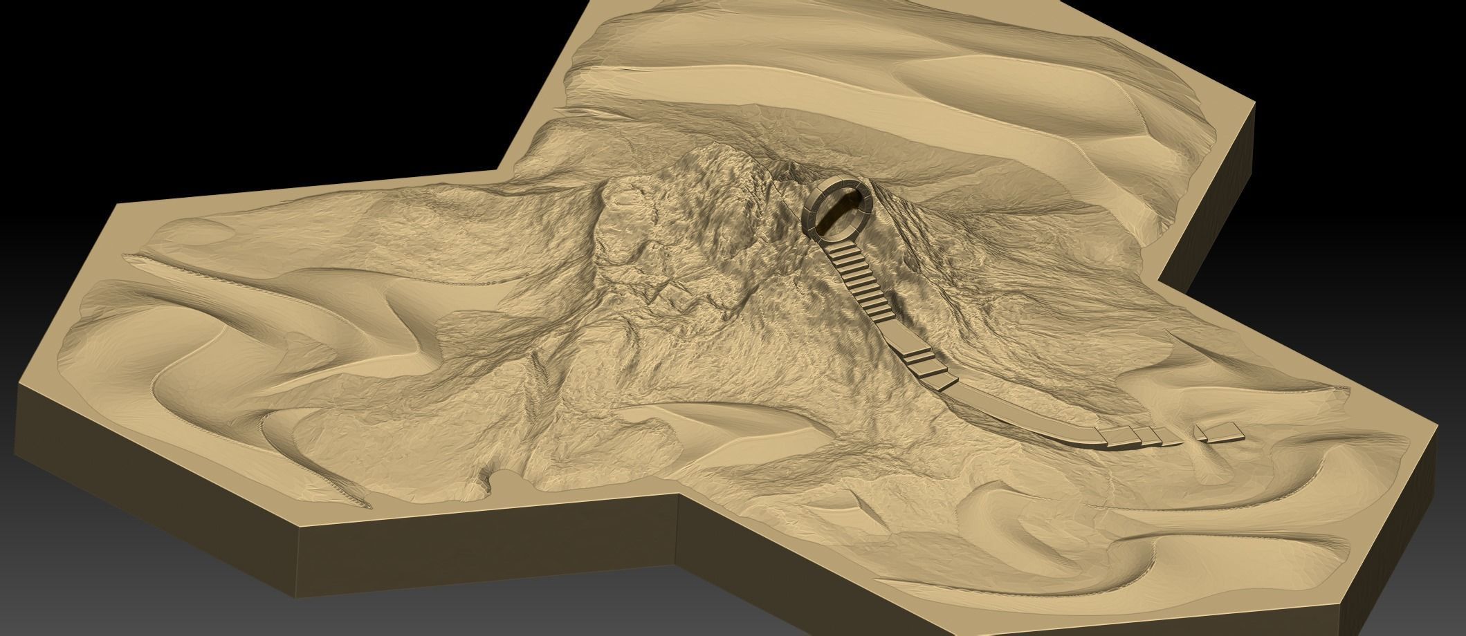 Hexagonal map 3D model_20