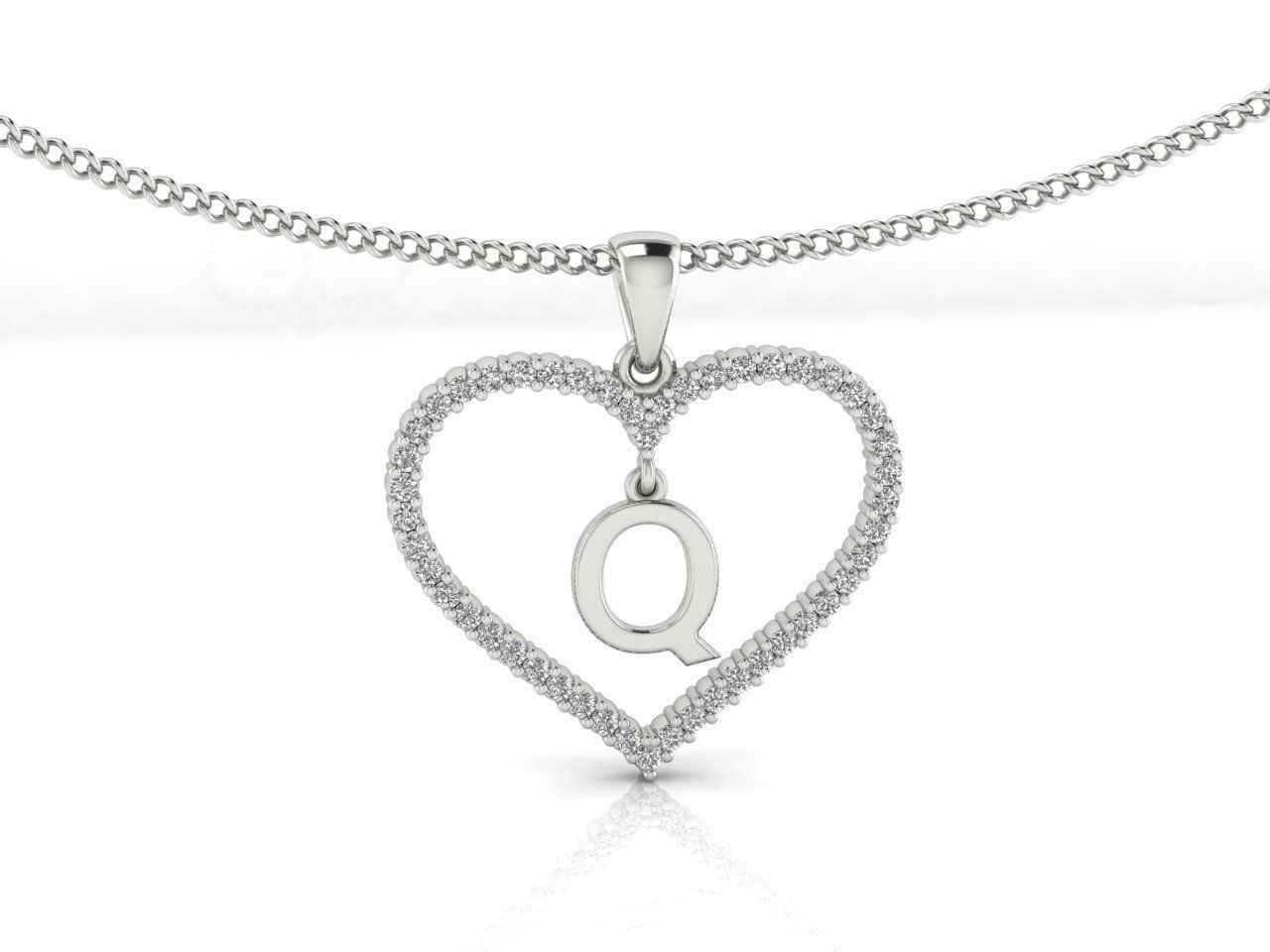 Heart Alphabet Q 3D print model_2